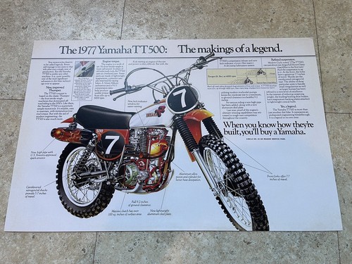 1977 yamaha tt500 poster - 1977, 17x11